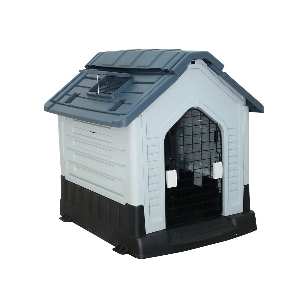 Casa plastica para perro 83.8x69x76 cm techo gris