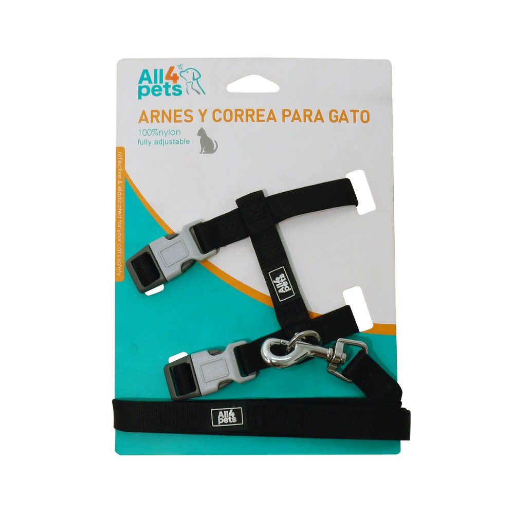Arnes y correa para gato talla m rojo surtido 2 piezas