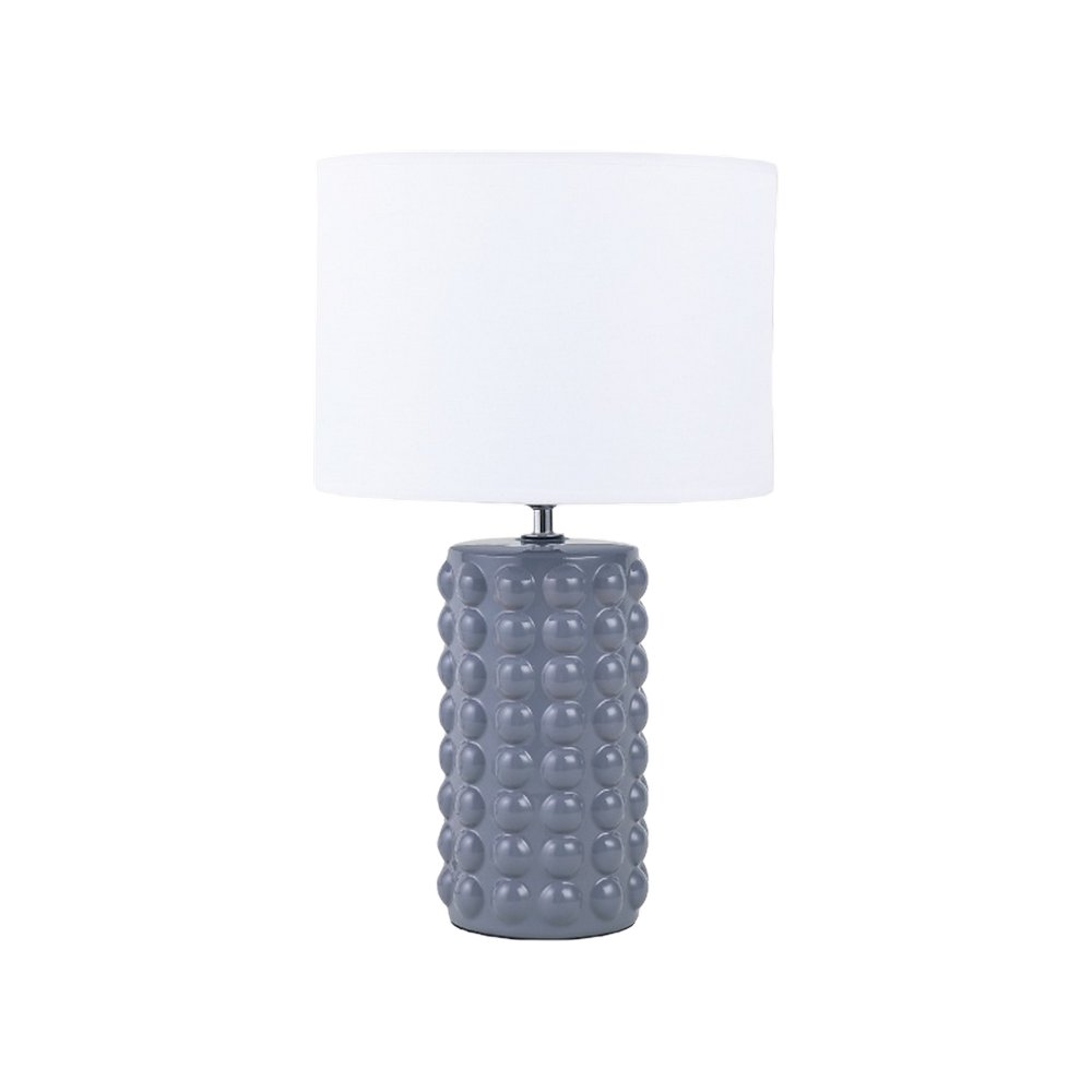 Lampara de mesa gris y blanco