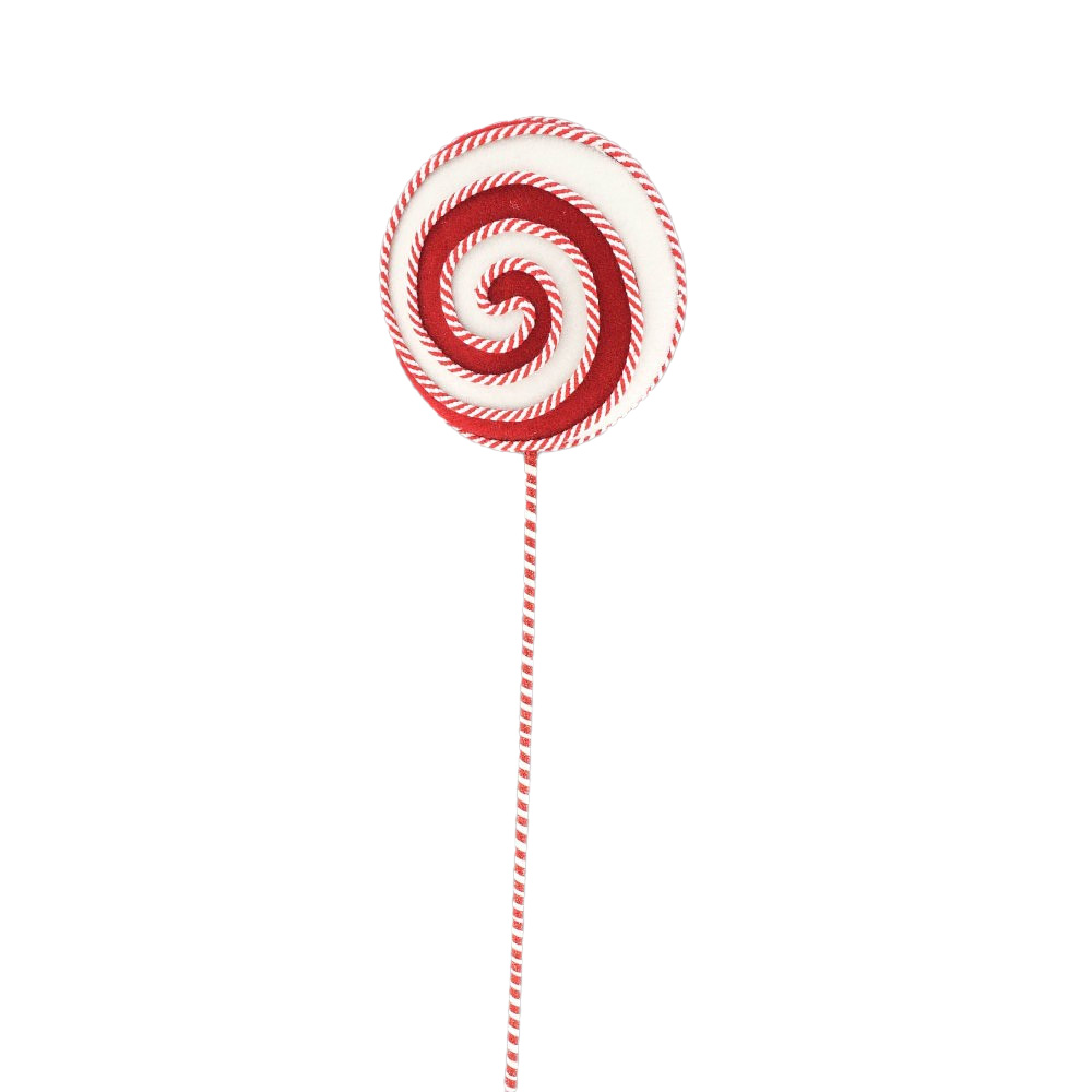 Adorno paleta navideña de 55 cm rojo con blanco
