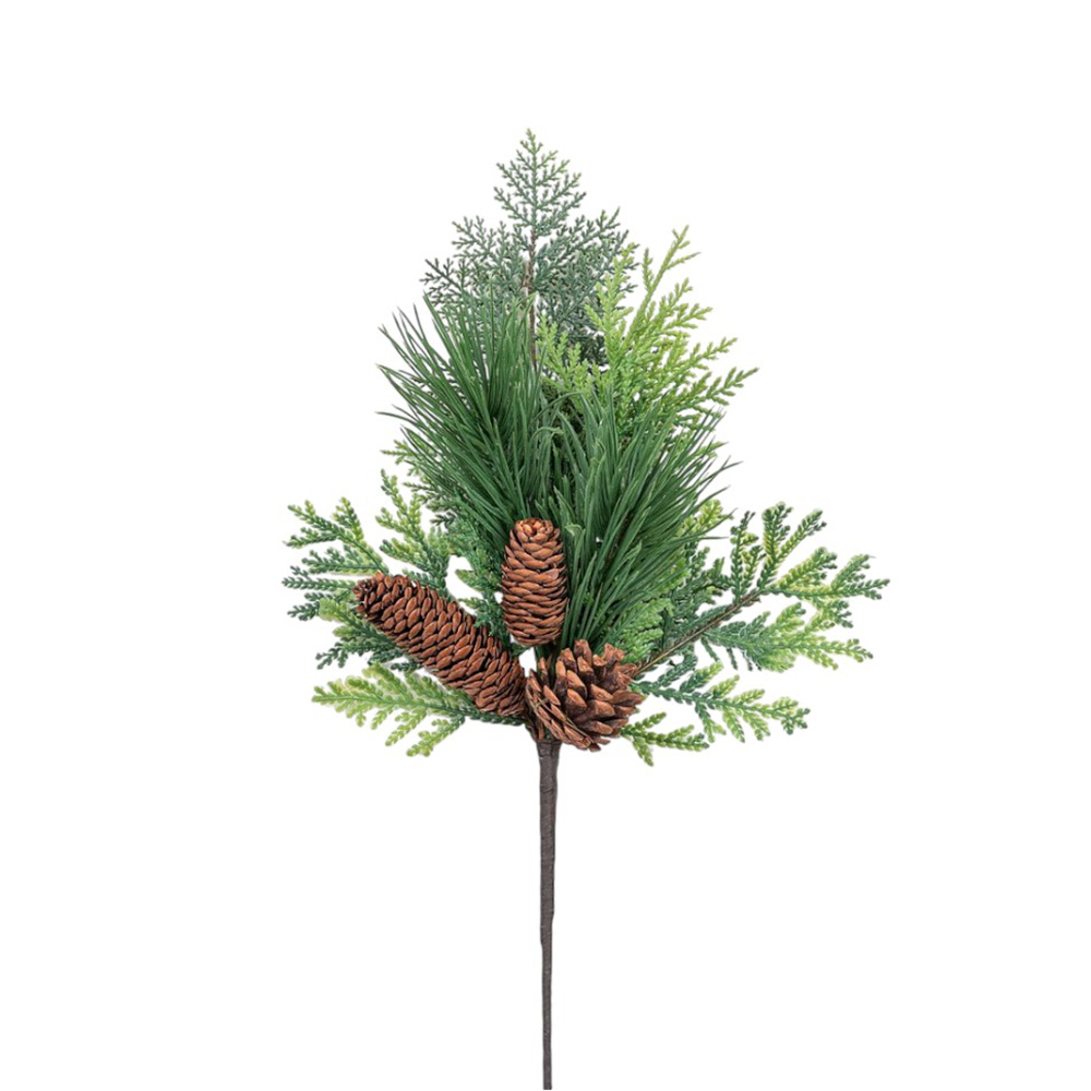 Rama navideña de pino con piñas 45cm