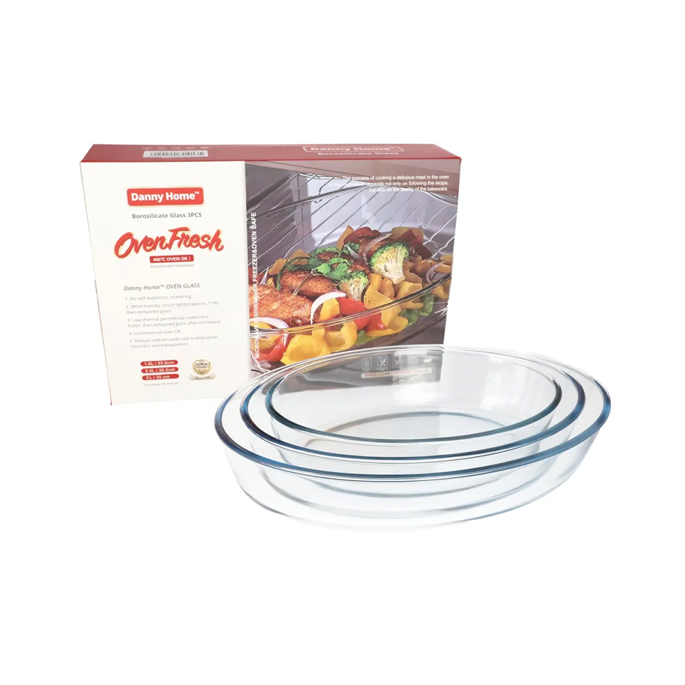 Pyrex para hornear de vidrio 25.8/30.3/35 cm 3 piezas