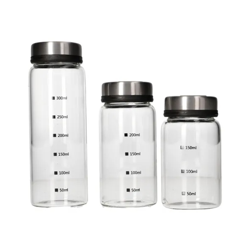 Especieros de vidrio 150-200-300 ml 3 piezas