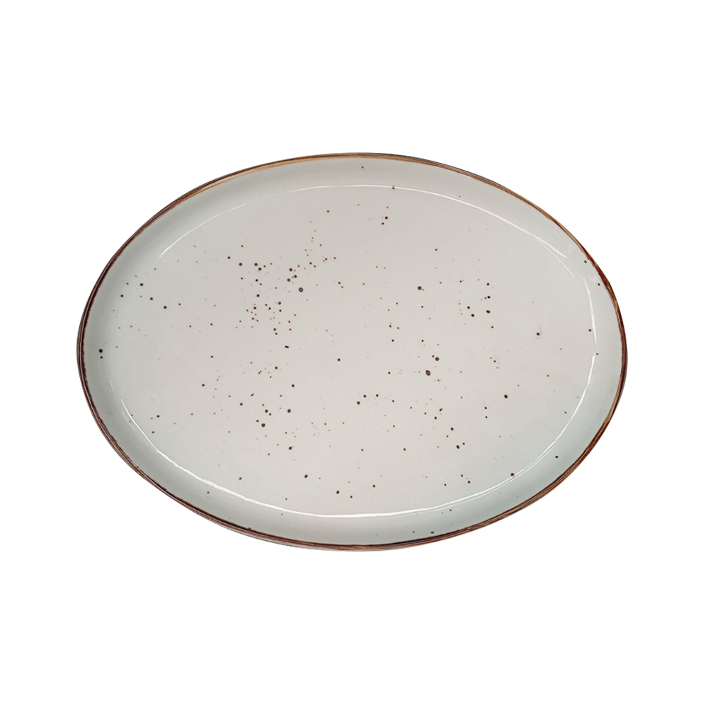 Plato de porcelana 30.5 cm borde dorado