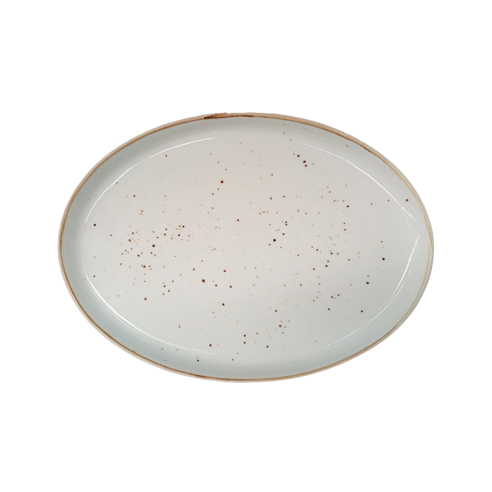 Plato de porcelana 25.7 cm borde dorado