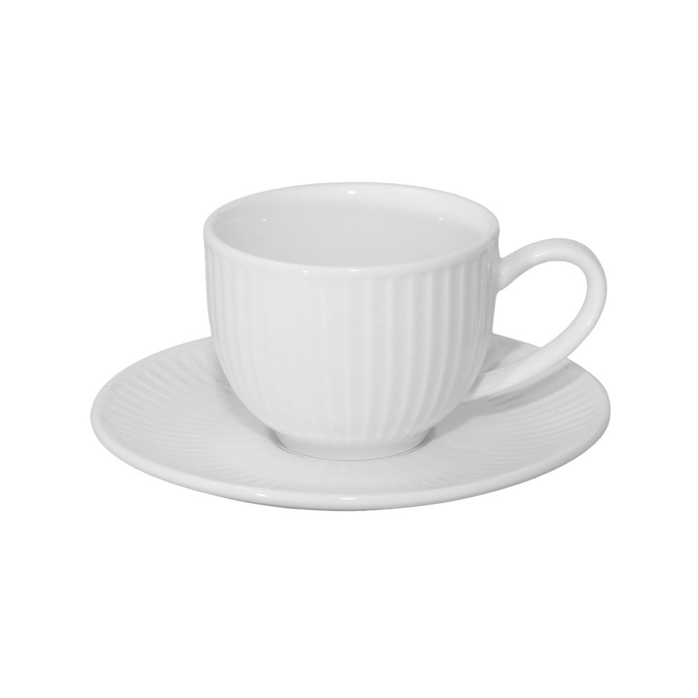 Taza y paila de porcelana 110 ml blanco 12 piezas