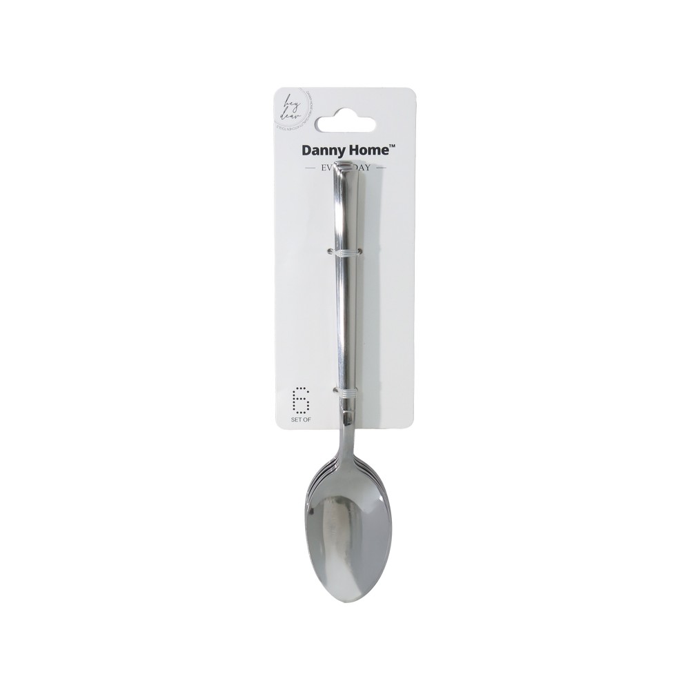 Cuchara de acero inoxidable 21.5 cm 6 piezas