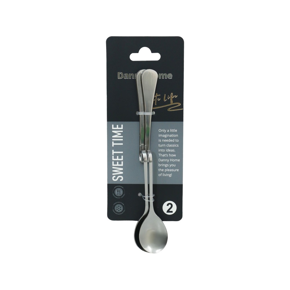 Cuchara para postre de acero inoxidable 16.2 cm 2 piezas