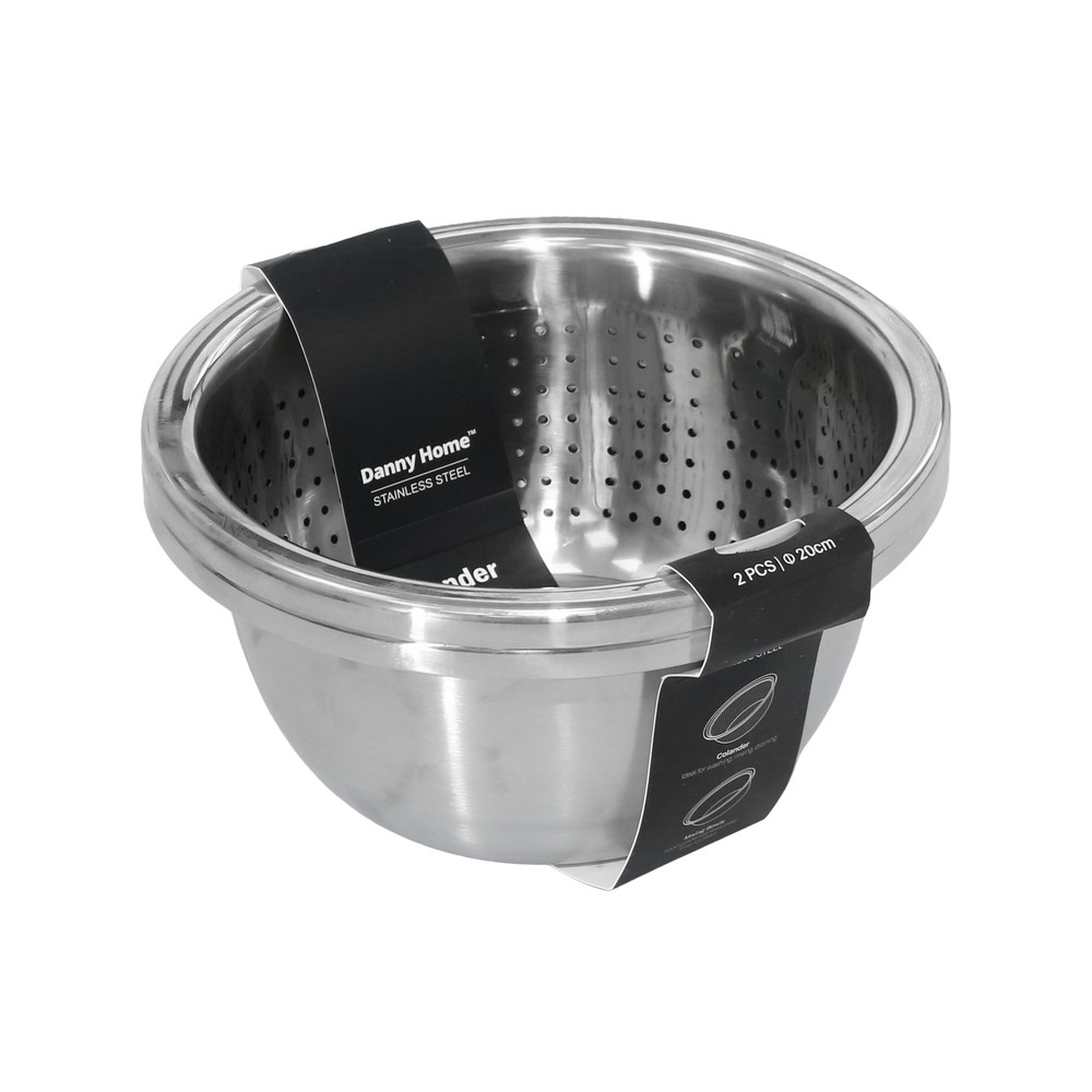 Colador de acero inoxidable 20 cm 2 piezas