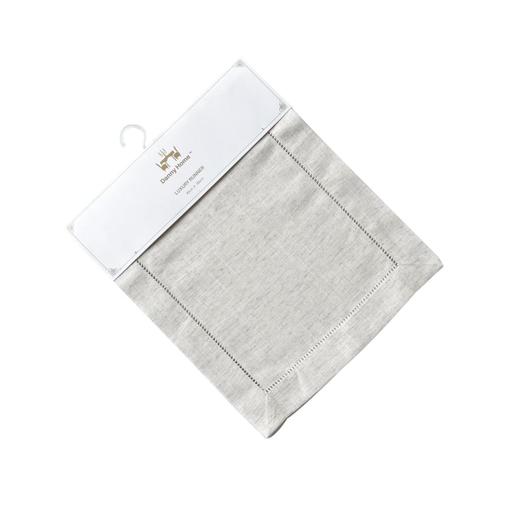 Camino de mesa de tela 40x180 cm beige