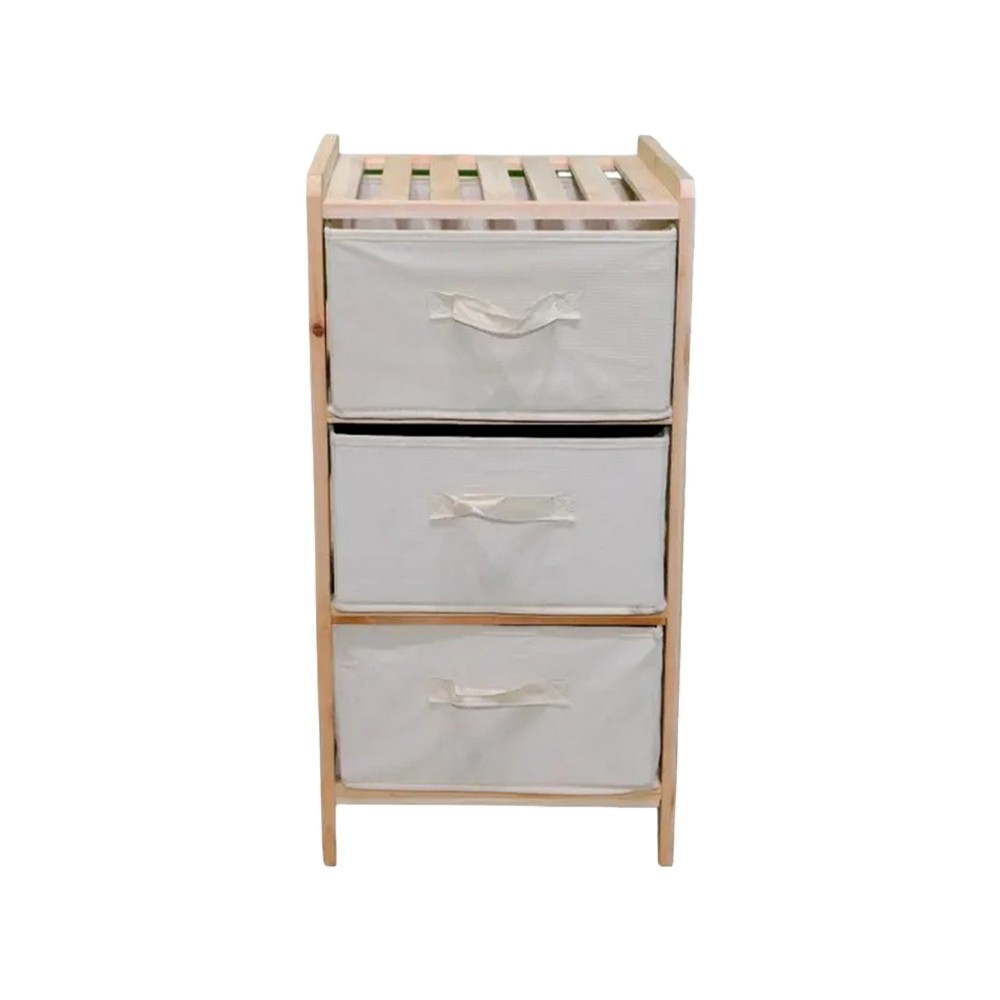 Gavetero de mdf/poliester 35x36x65 cm 3 gavetas