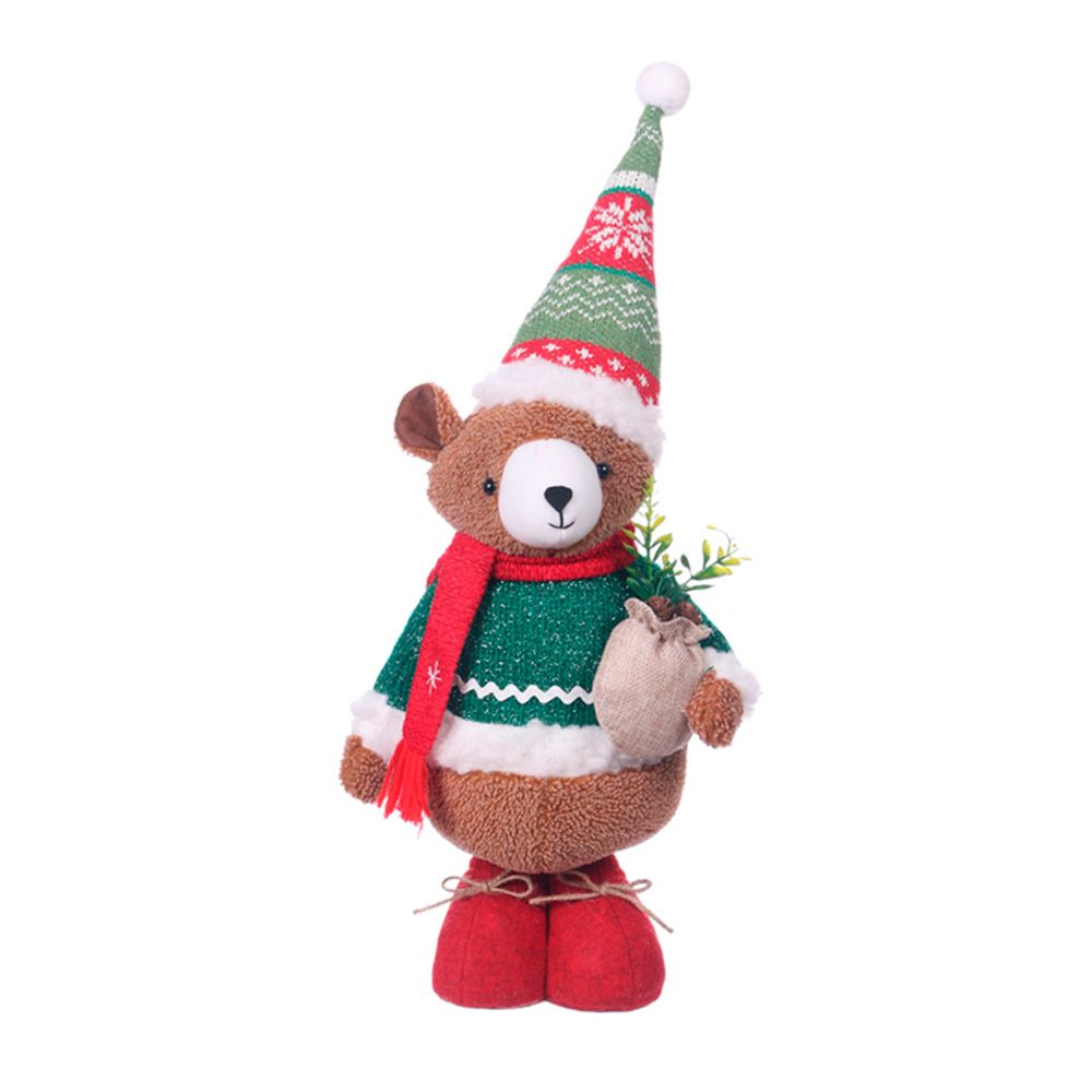 Oso navideño de 53.34 cm rojo con verde