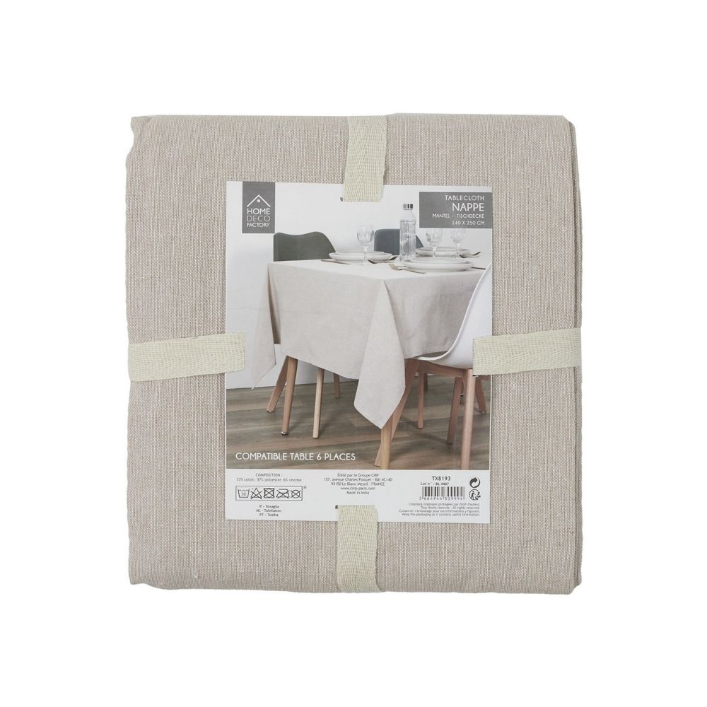 Mantel para mesa 140 x 250 cm beige