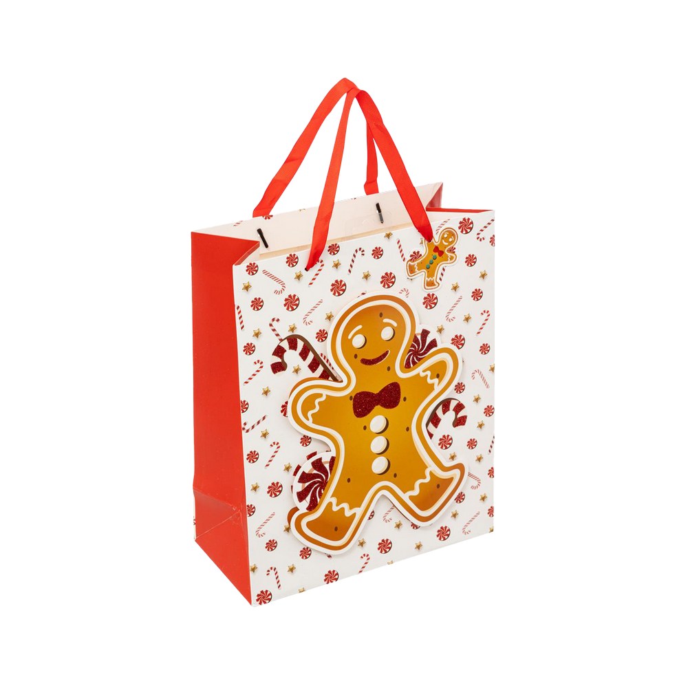 Bolsa de regalo navideña 34.7 cm galleta de jengibre jbxmas