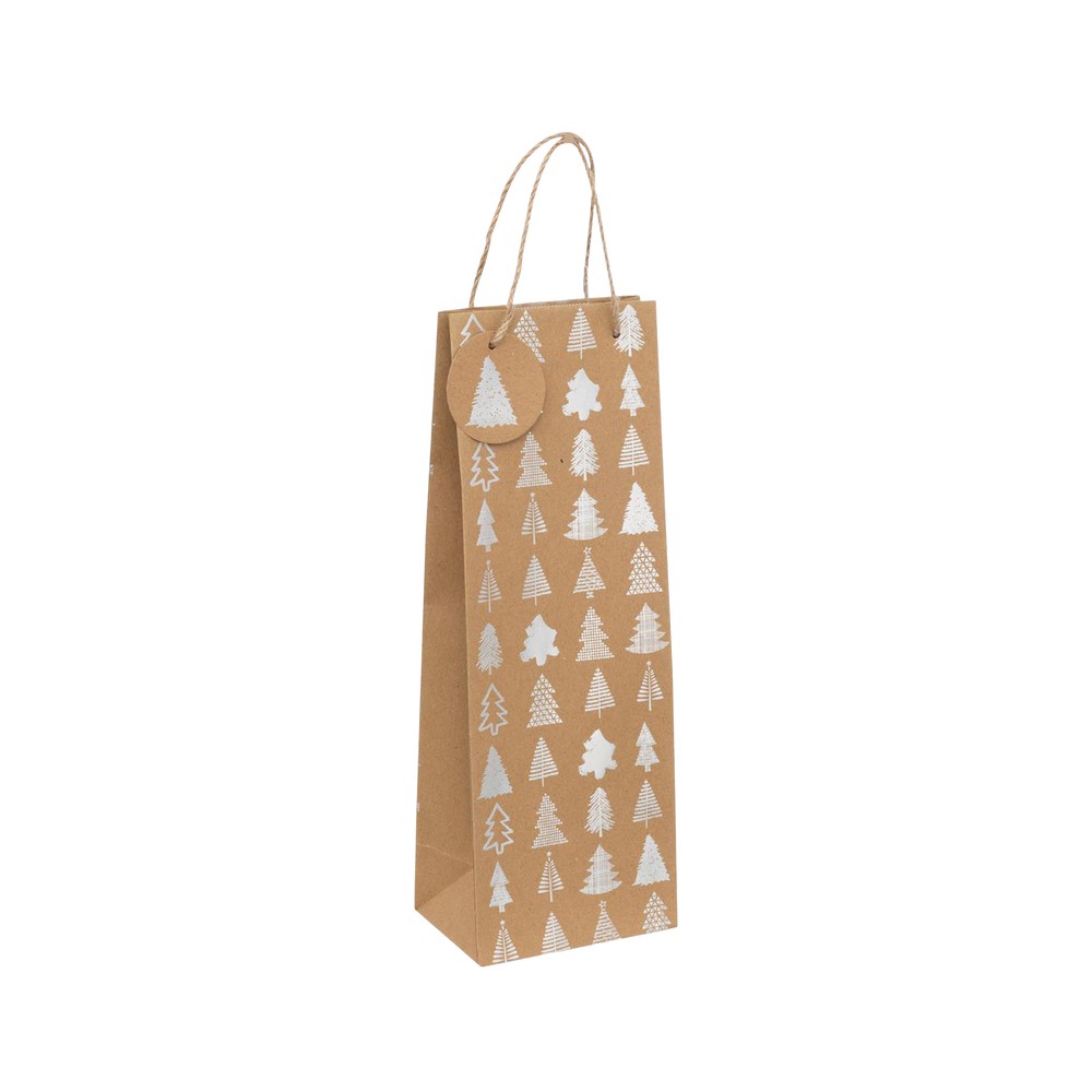 Bolsa de regalo navideña 35.5 cm pinos