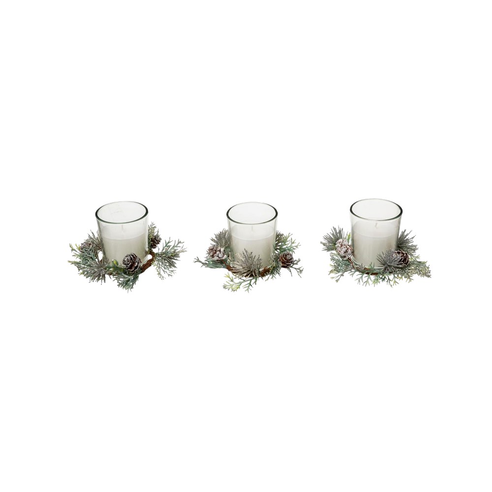 Candela navideña 180 g blanca wwxmas 3 piezas