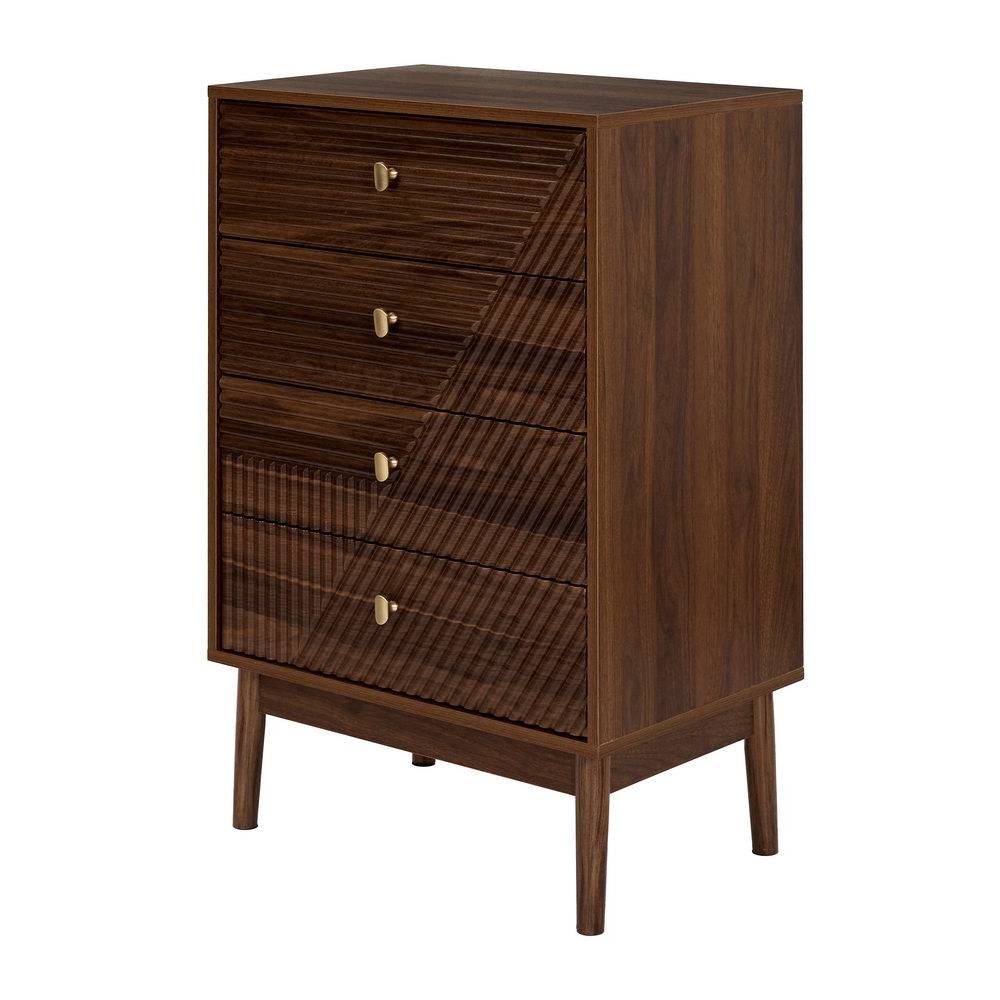 Gavetero de mdf 4 cajones 60x40x90 cm café oscuro