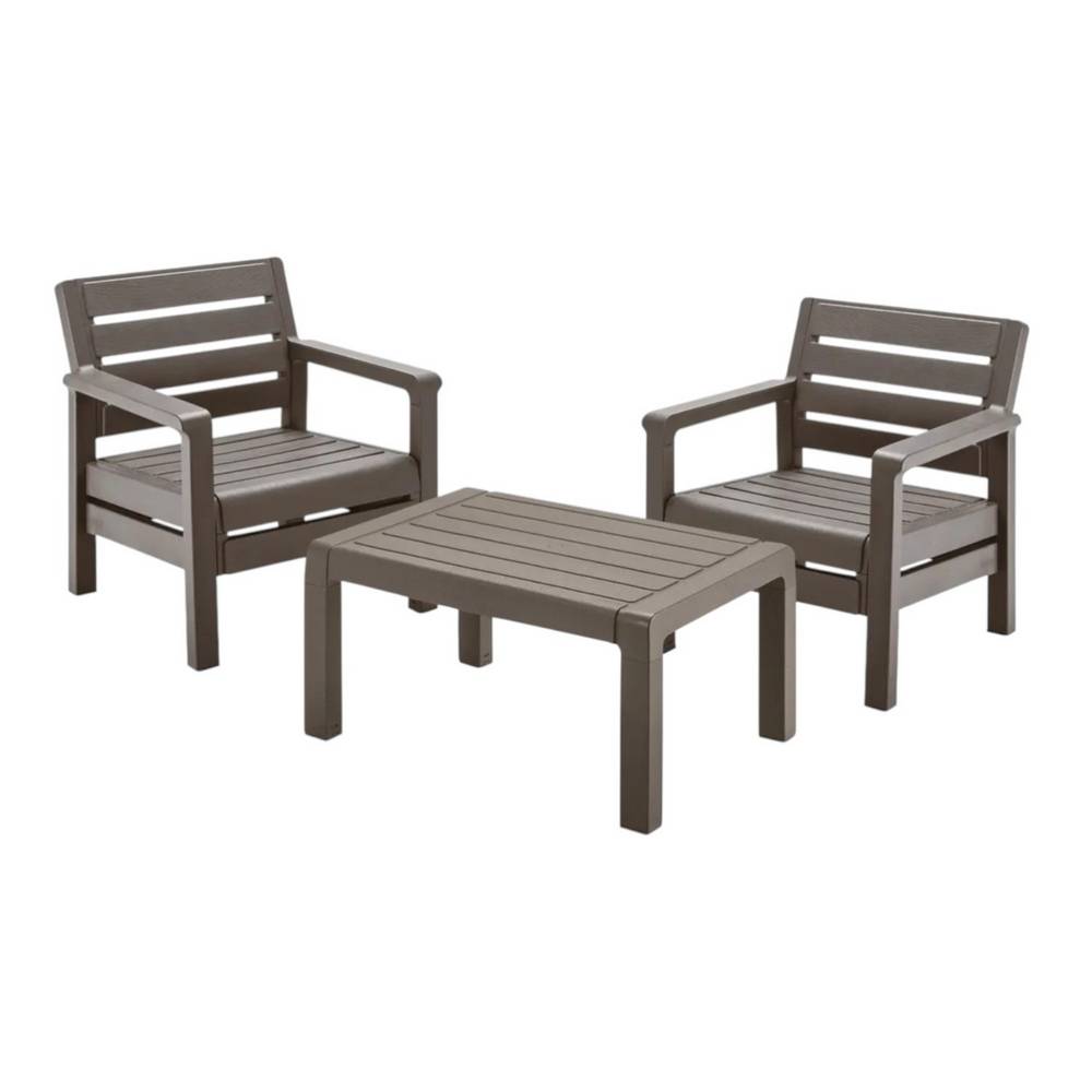 Mueble sala plastica café 3 piezas