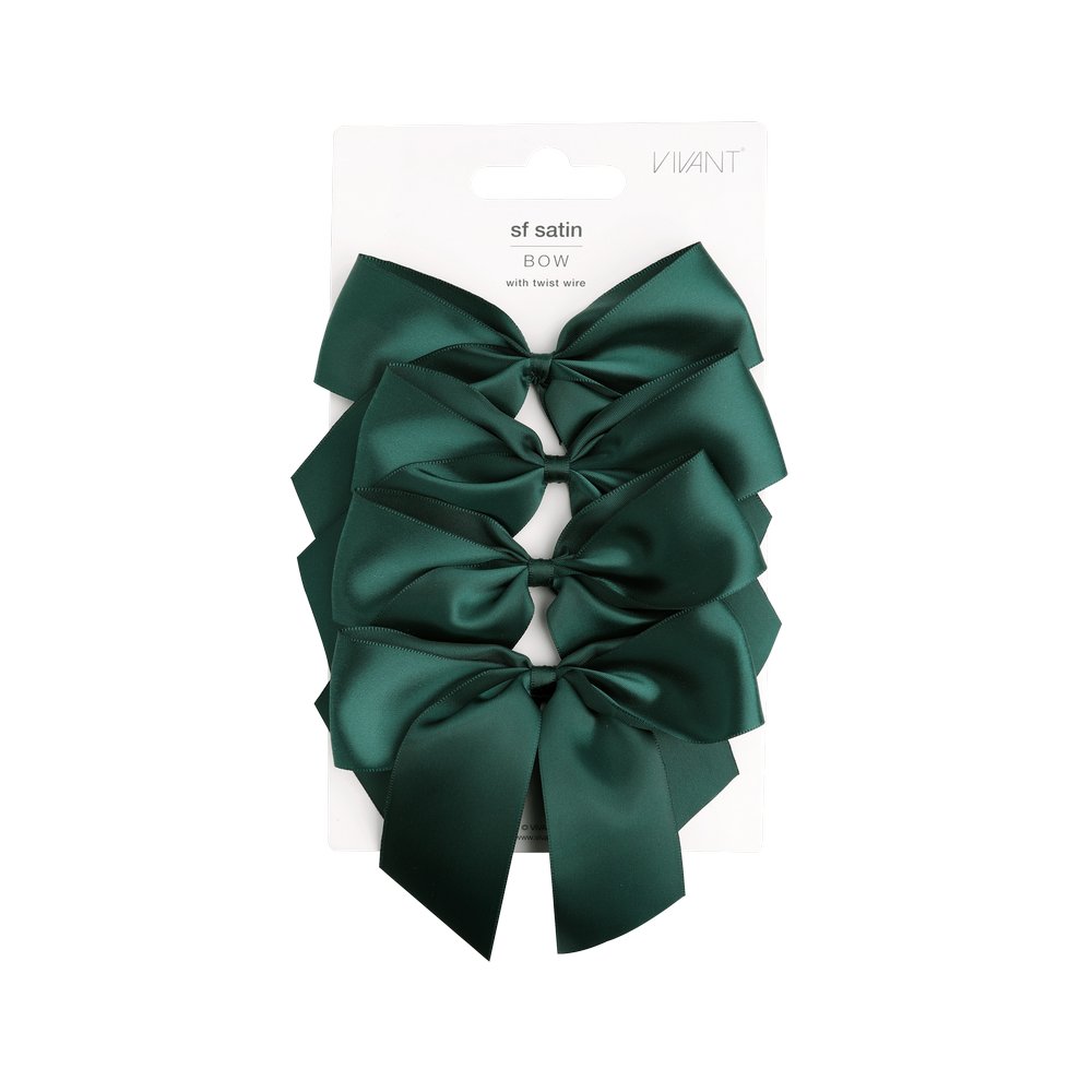 Chonga navideña 12 x 10 cm color verde satín - set de 4 unidades