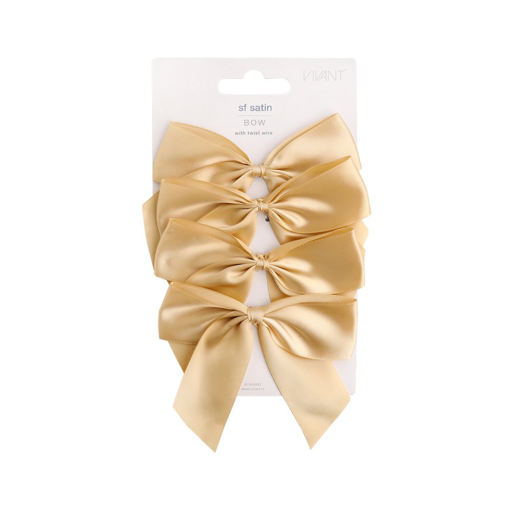 Chonga navideña 12 x 10 cm color dorado satín - set de 4 unidades