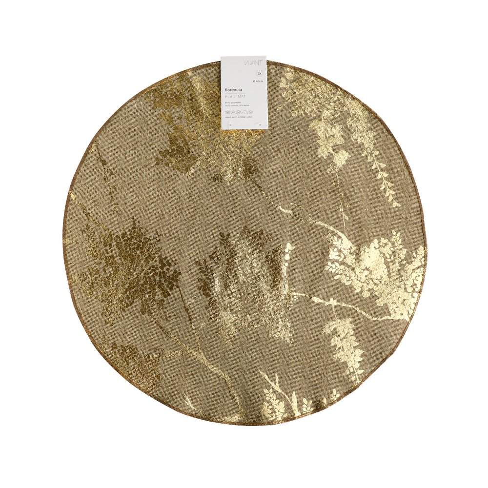 Individual de mesa navideño color dorado - set de 2 unidades