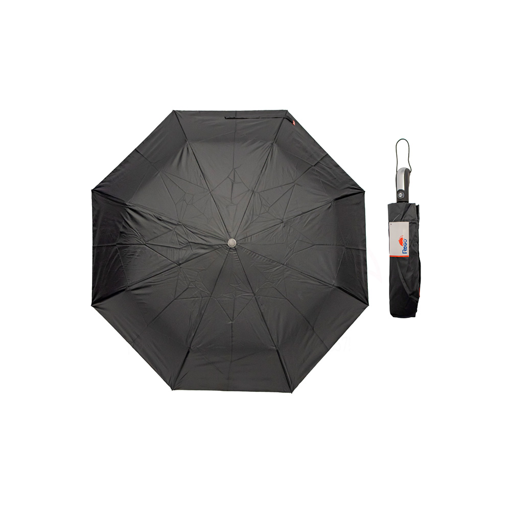 Sombrilla lisa 23 pulg negro doble cobertor automatica