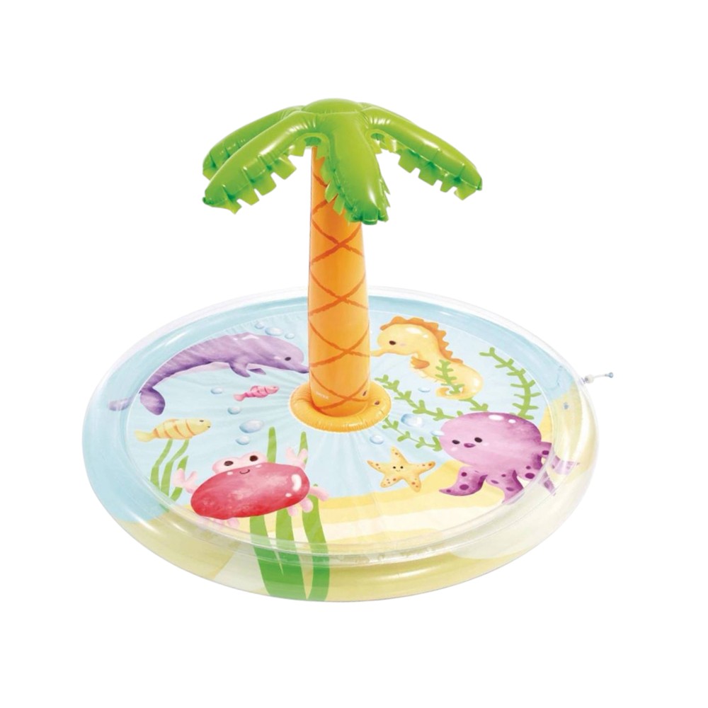 Piscina inflable con rociador de agua 1.73 m x1.04 m palm tree