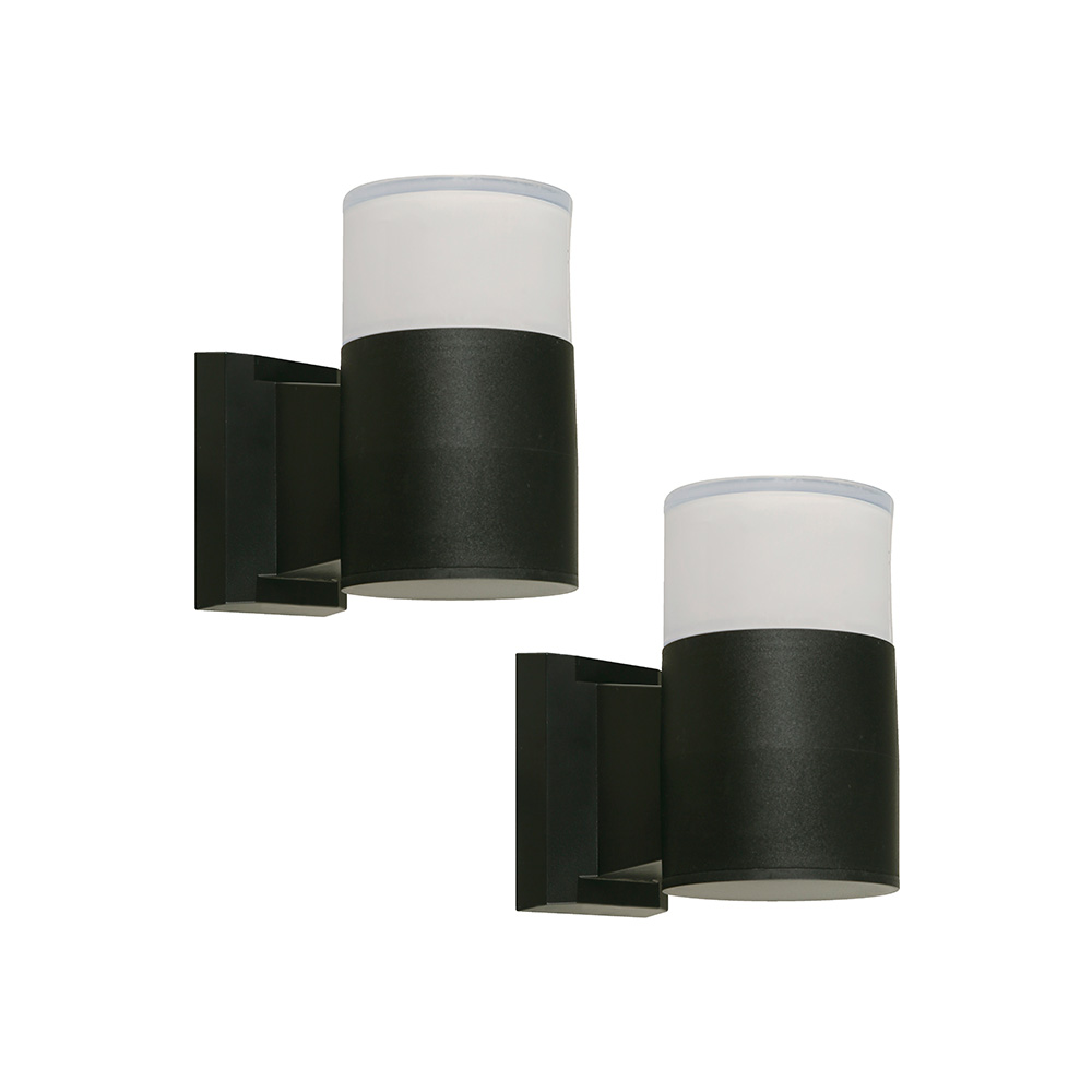 Lampara led exterior de pared negro 4w 120v 4000k 2 piezas