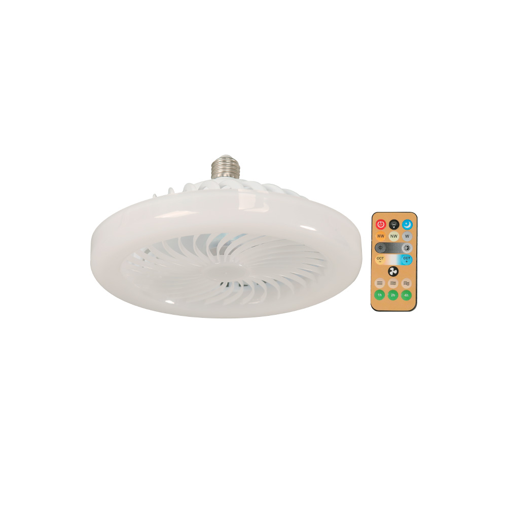 Ventilador led de techo blanco 9 pulg e27 18w 100-240v 3000k-6000k