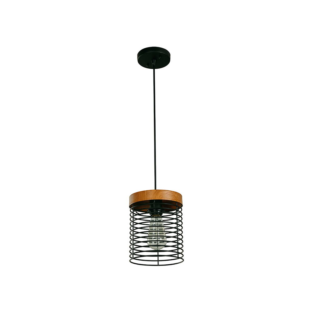 Lampara colgante negro 1l e26 60w