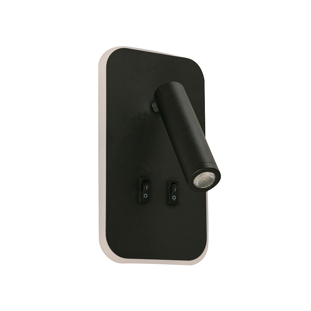 Lampara led de pared negro 15w 100-240v4000k