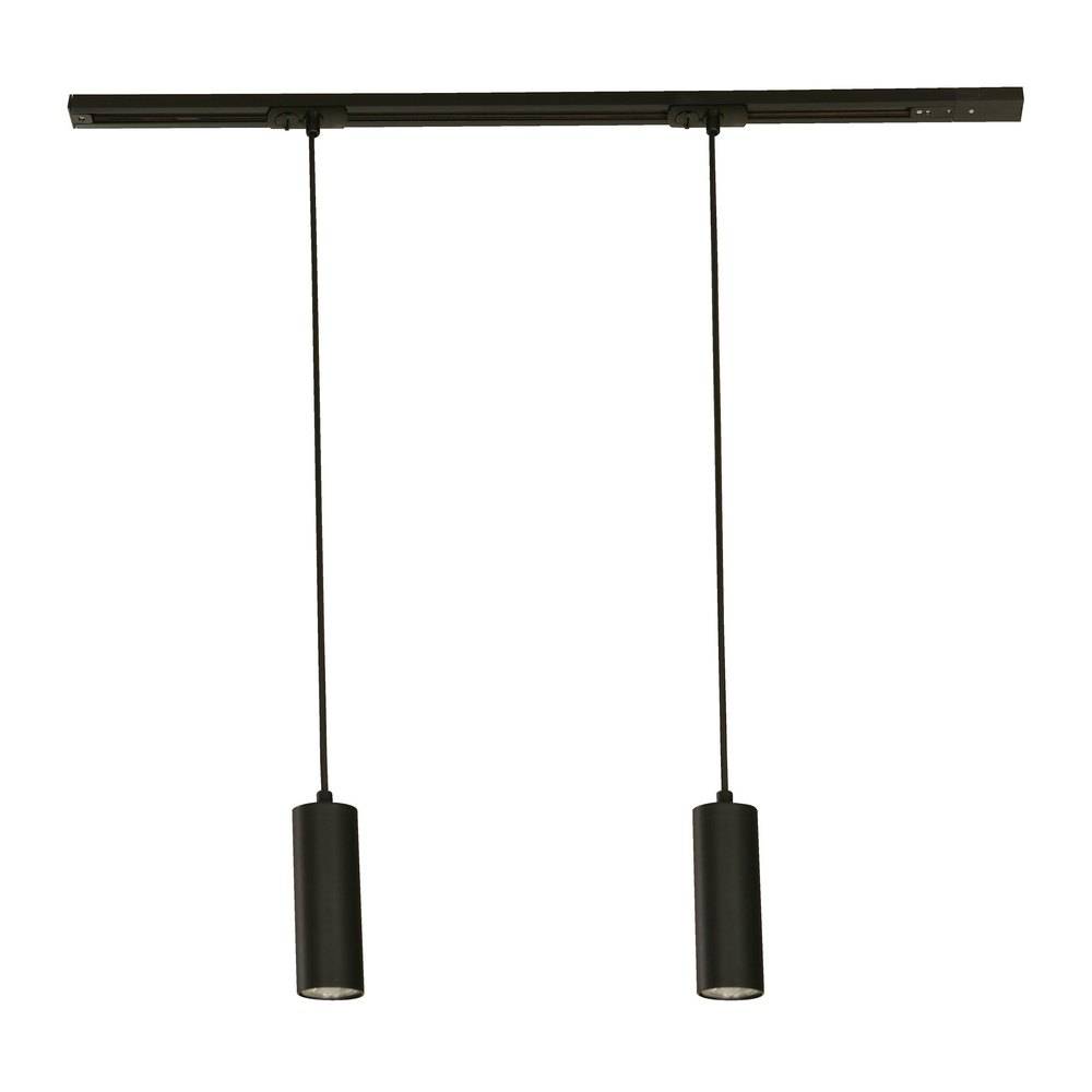 Lampara de riel negro 2l socket gu10 2 piezas