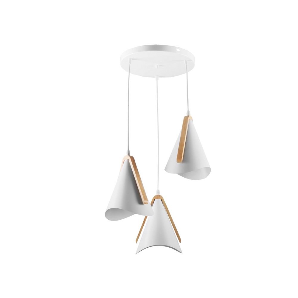 Lampara colgante blanca 3 x e27