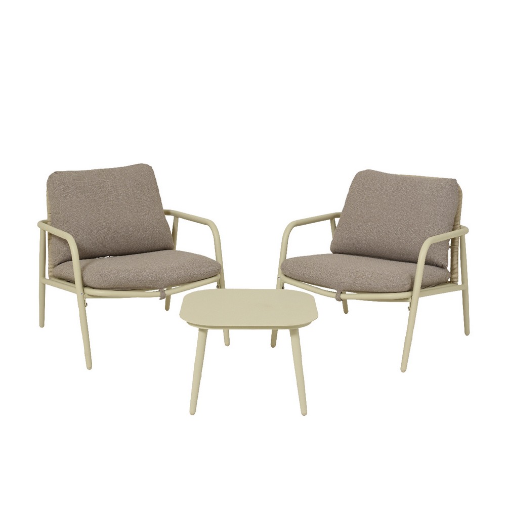 Mueble para exterior de acero 75x66x68 cm crema/beige 3 piezas