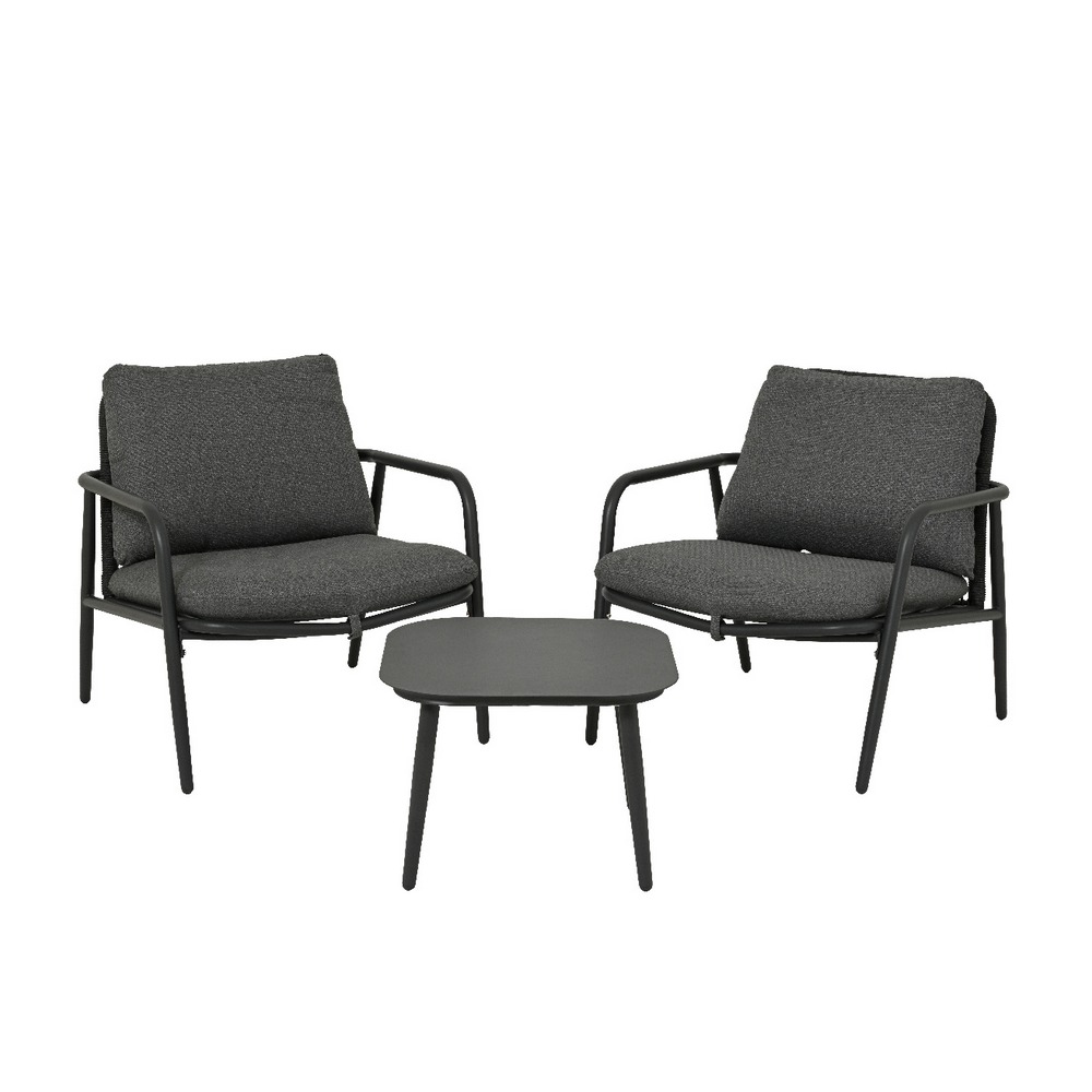 Mueble para exterior de acero 75x66x68 cm gris oscuro 3 piezas