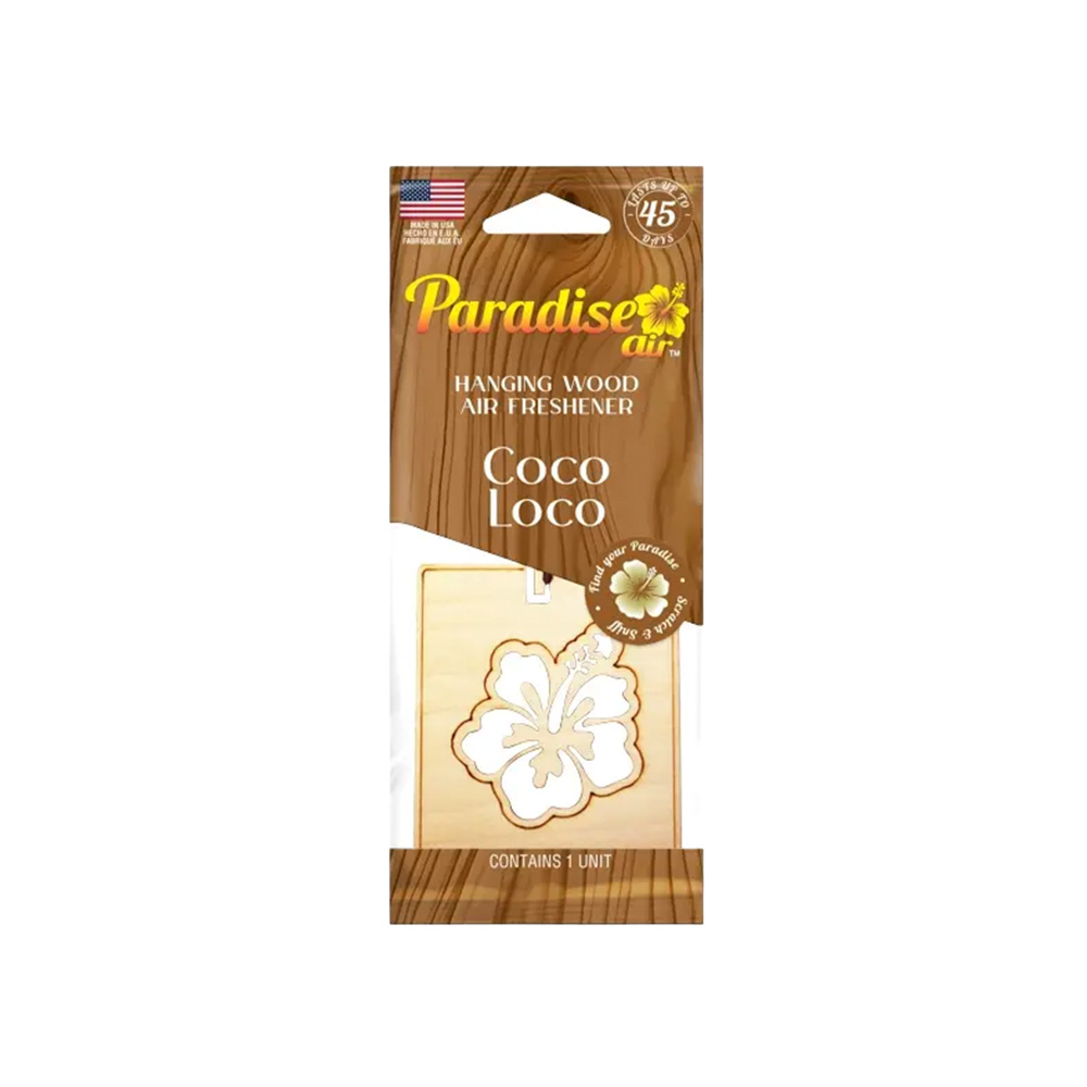 Ambientador paradise air hanging wood coco loco