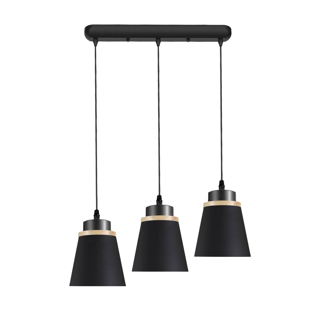 Lampara de techo negra 3l e27