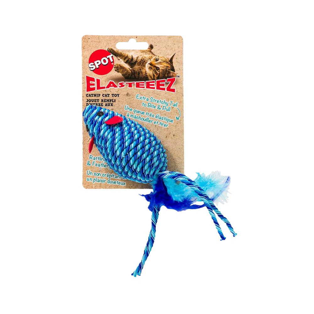 Juguete para gato raton con plumas 15 cm surtido