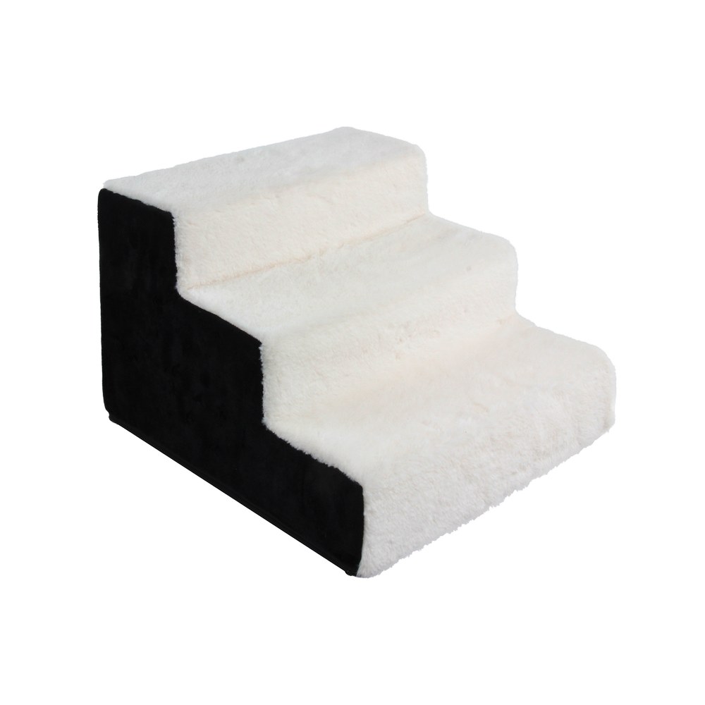 Escalera para mascota 3 peldaños 46x40x30 cm negro/blanco