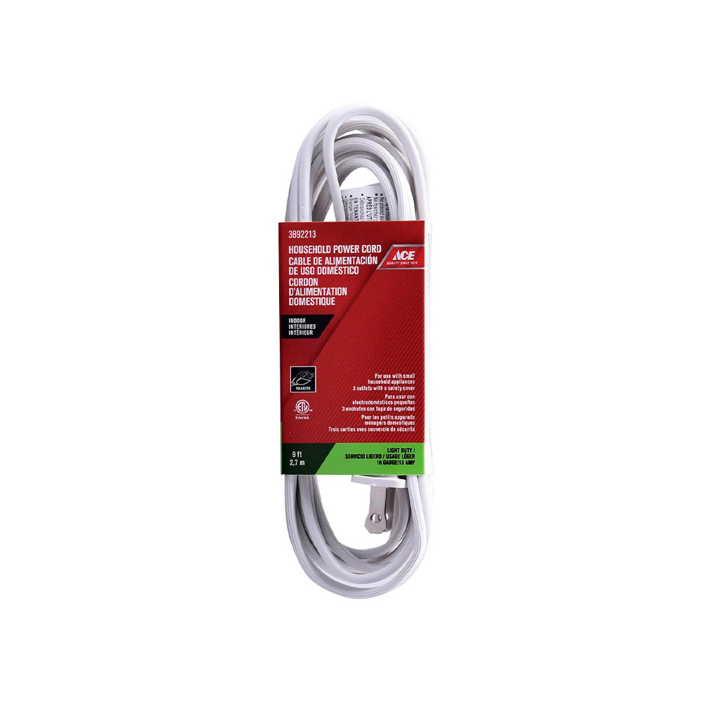 Extension electrica 2.7 metros blanca 16 x 2