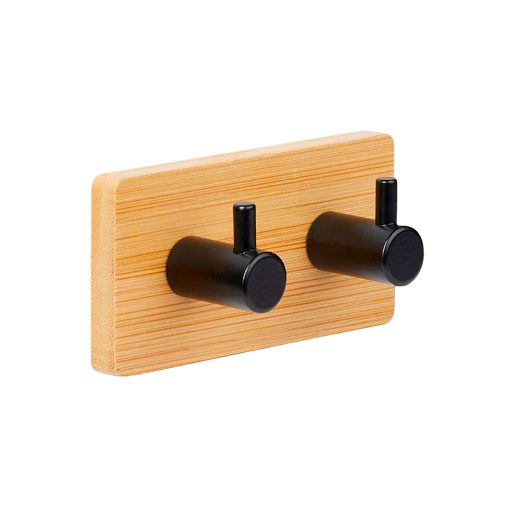 Gancho adhesivo cuadrado doble madera 5five