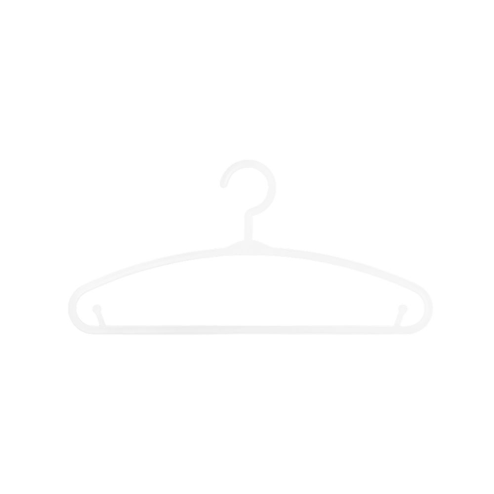 Gancho plastico para ropa infantil 28.5x13.5 cm blanco 6 piezas