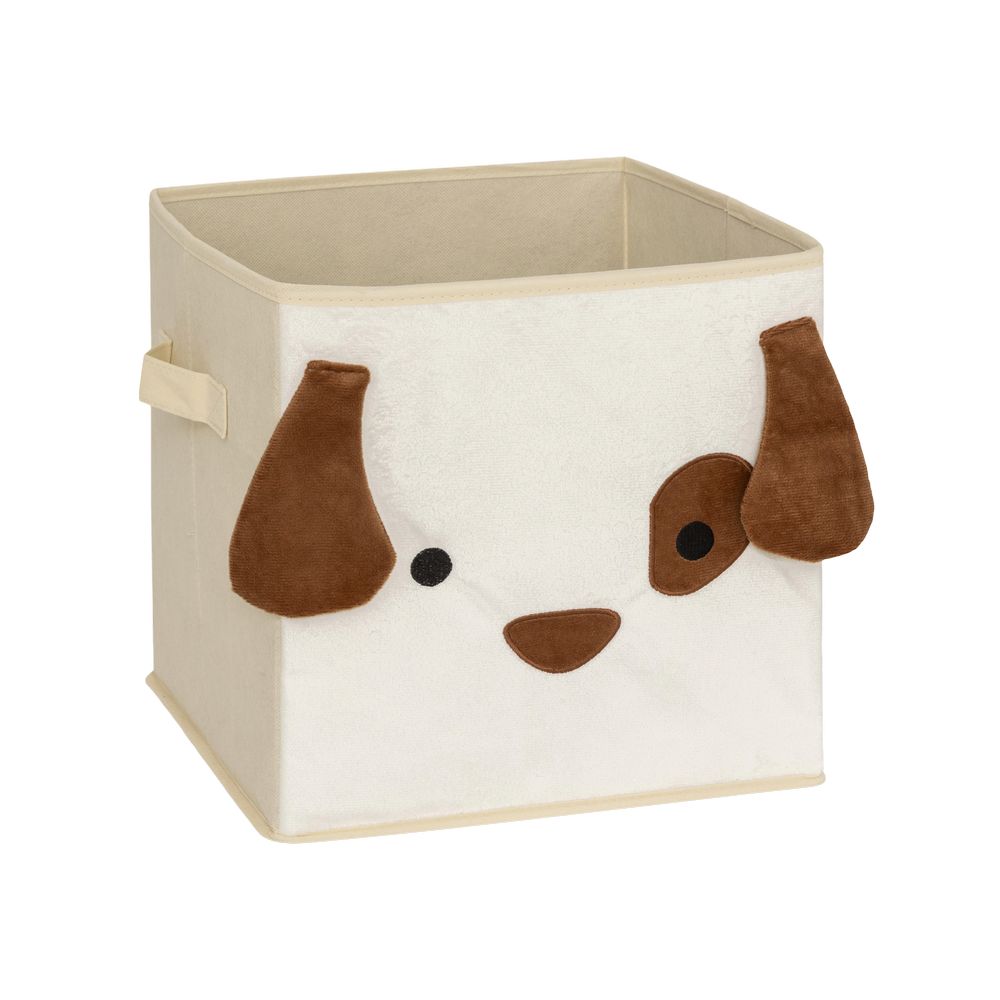 Caja organizadora de poliester-terciopelo 29x29 cm perro