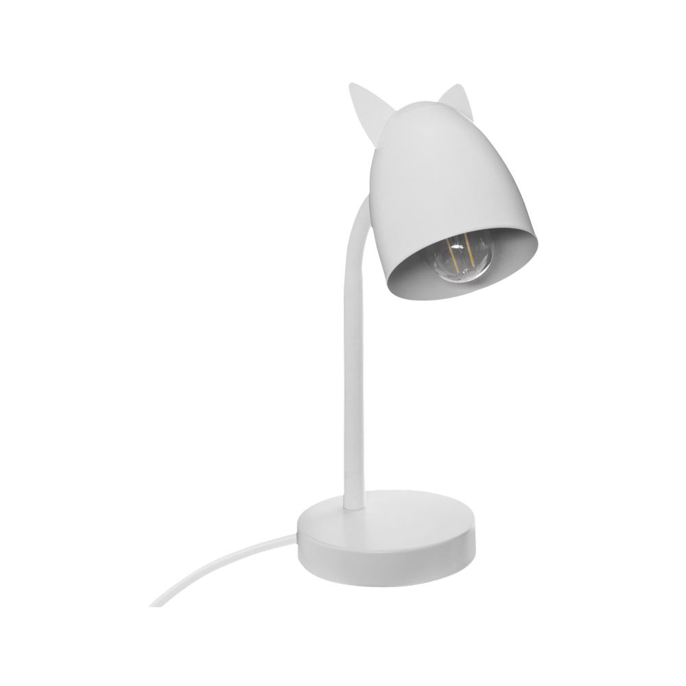 Lampara de mesa de acero 31 cm blanco con orejas