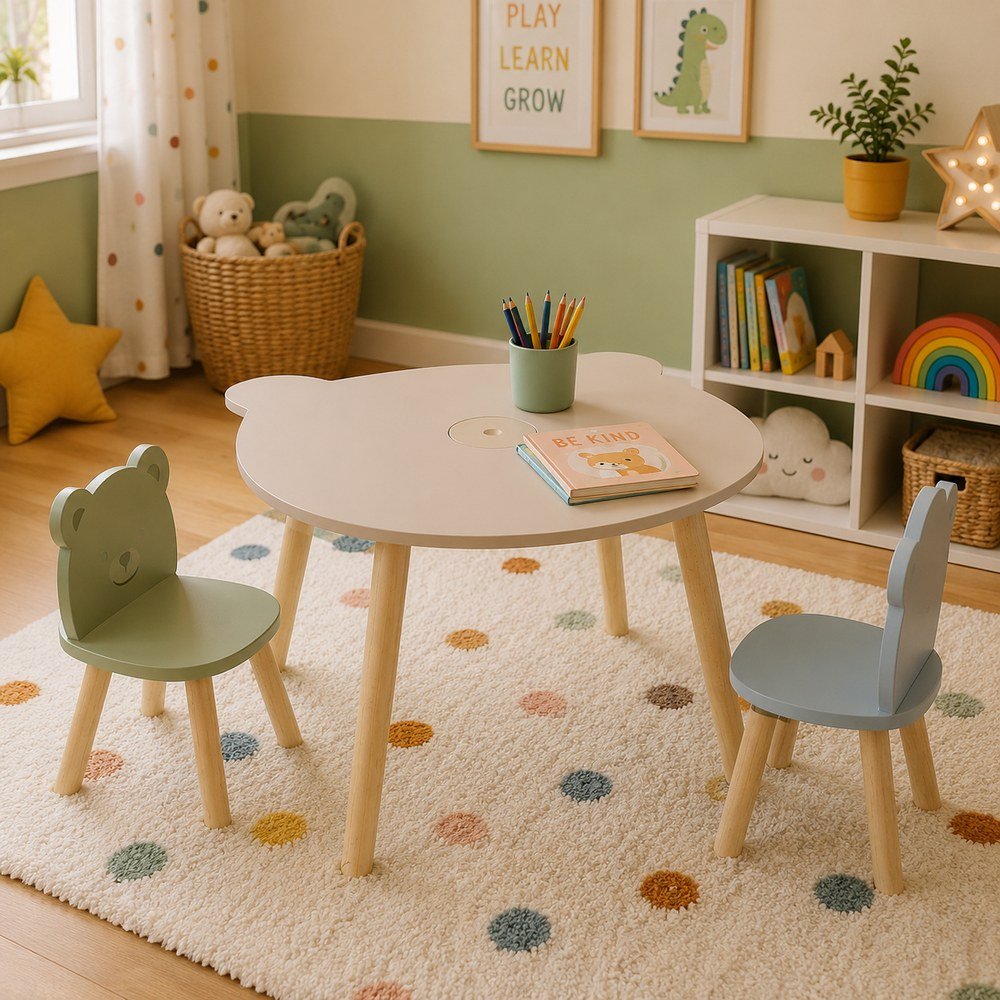 Mesa infantil de mdf 55x48x42.5 cm beige