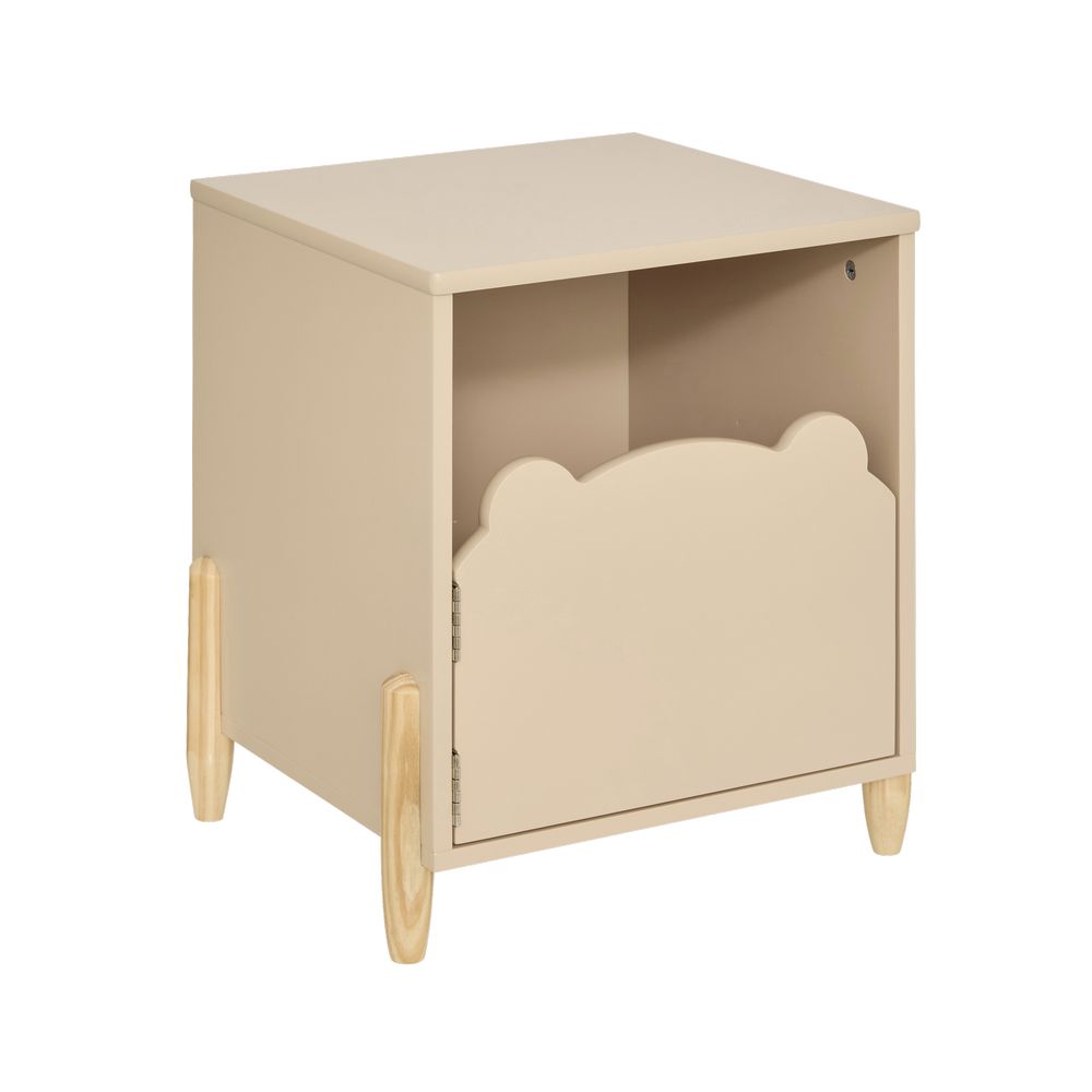 Mesa de noche infantil de mdf 35.5 x 33 x 40 cm oso beige