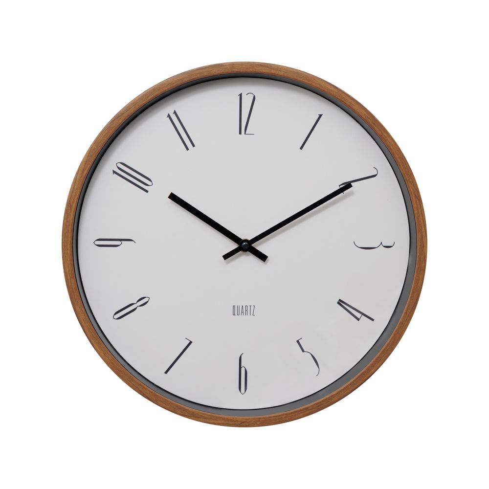 Reloj para pared analogo 35 cm blanco/café