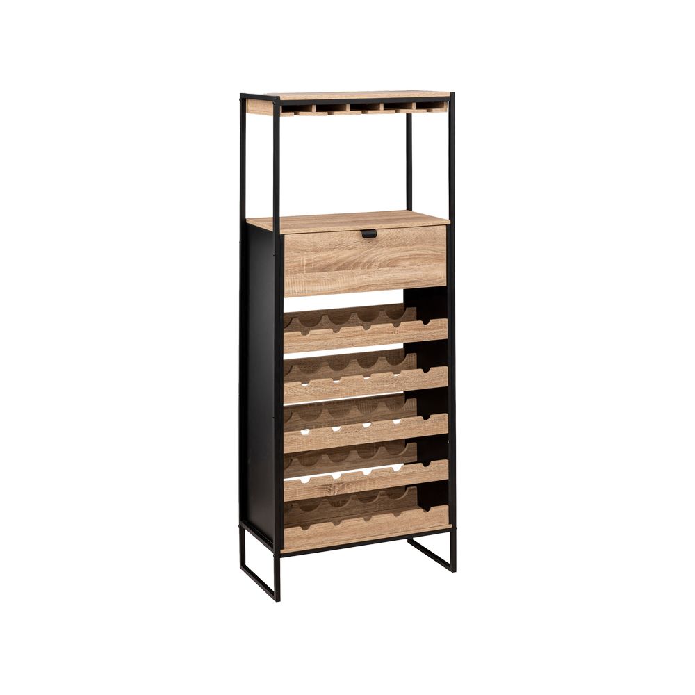 Mueble para bar de mdf/acero 60x30x160 cm aliaj beige/negro