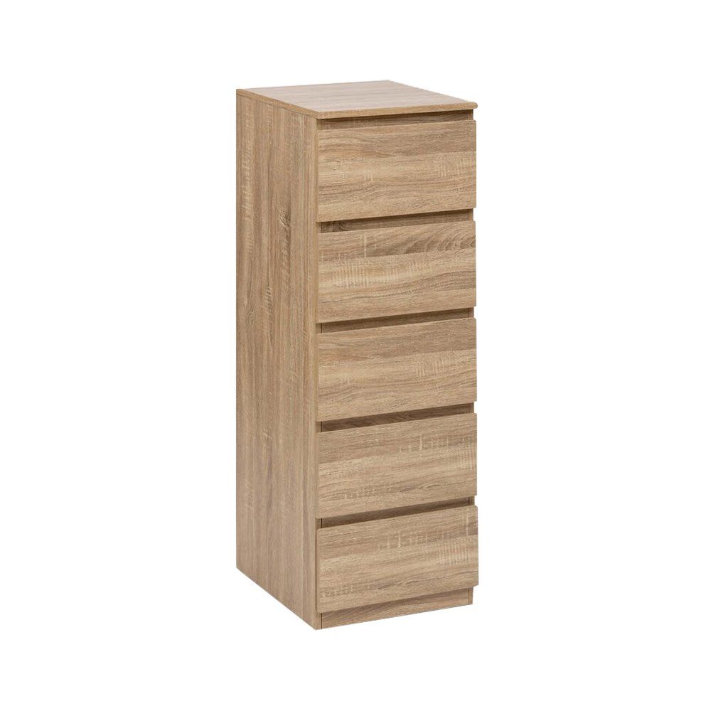 Gavetero de mdf beige 5 cajones 40 x 48 x 118 cm