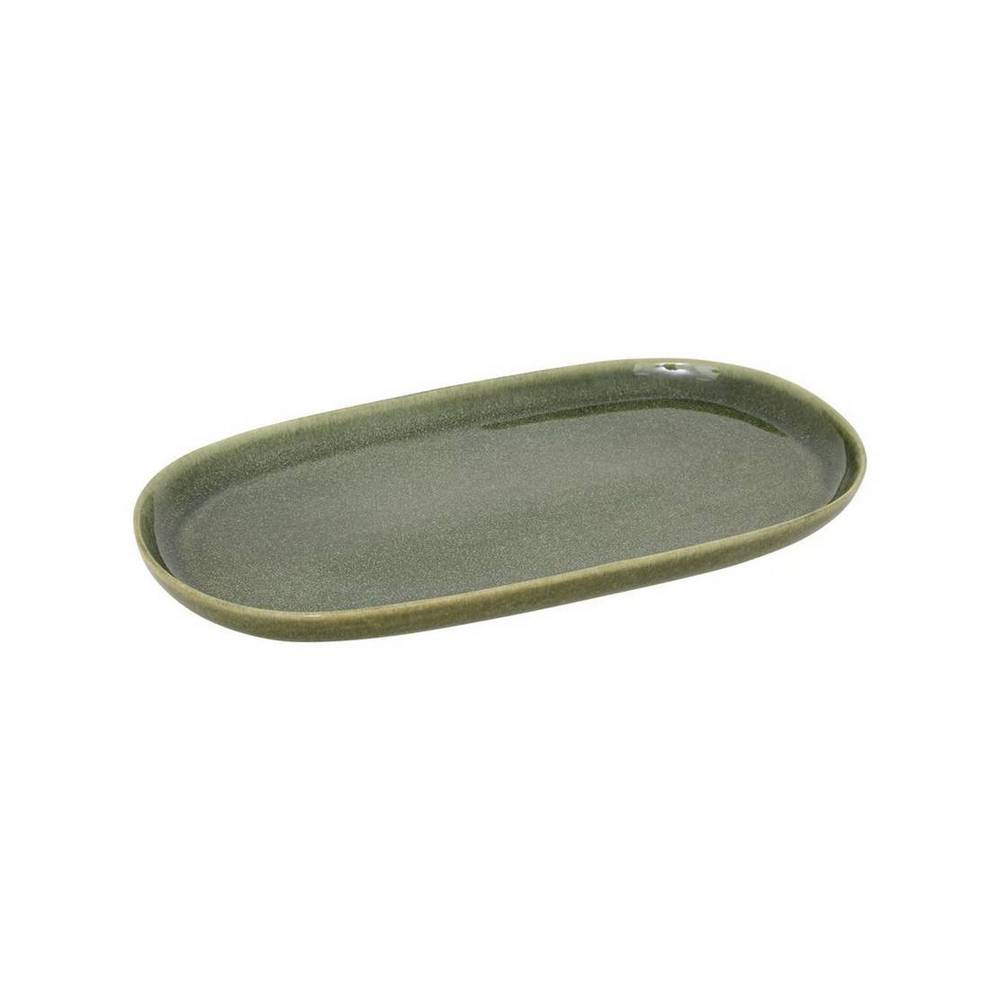 Plato para servir de ceramica 31x17.5 cm terre verde